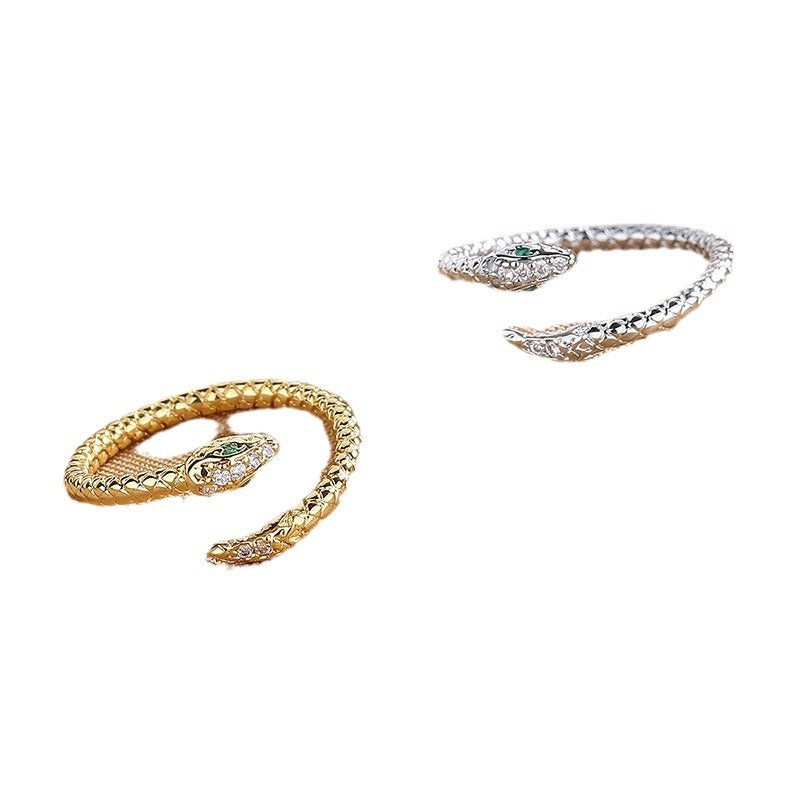 Snake Female Niche Design Personalized Opening Index Rings