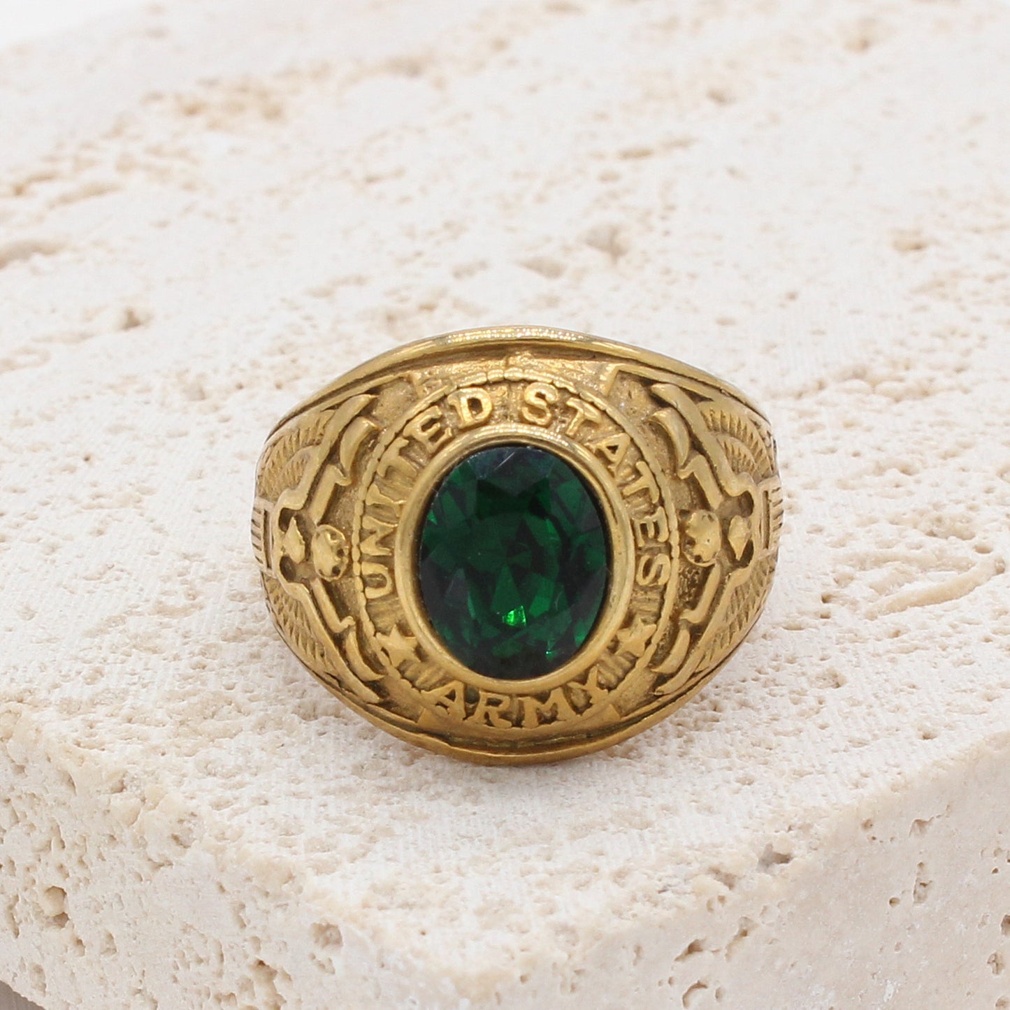 Men's Personality Retro Army Gem For Ring