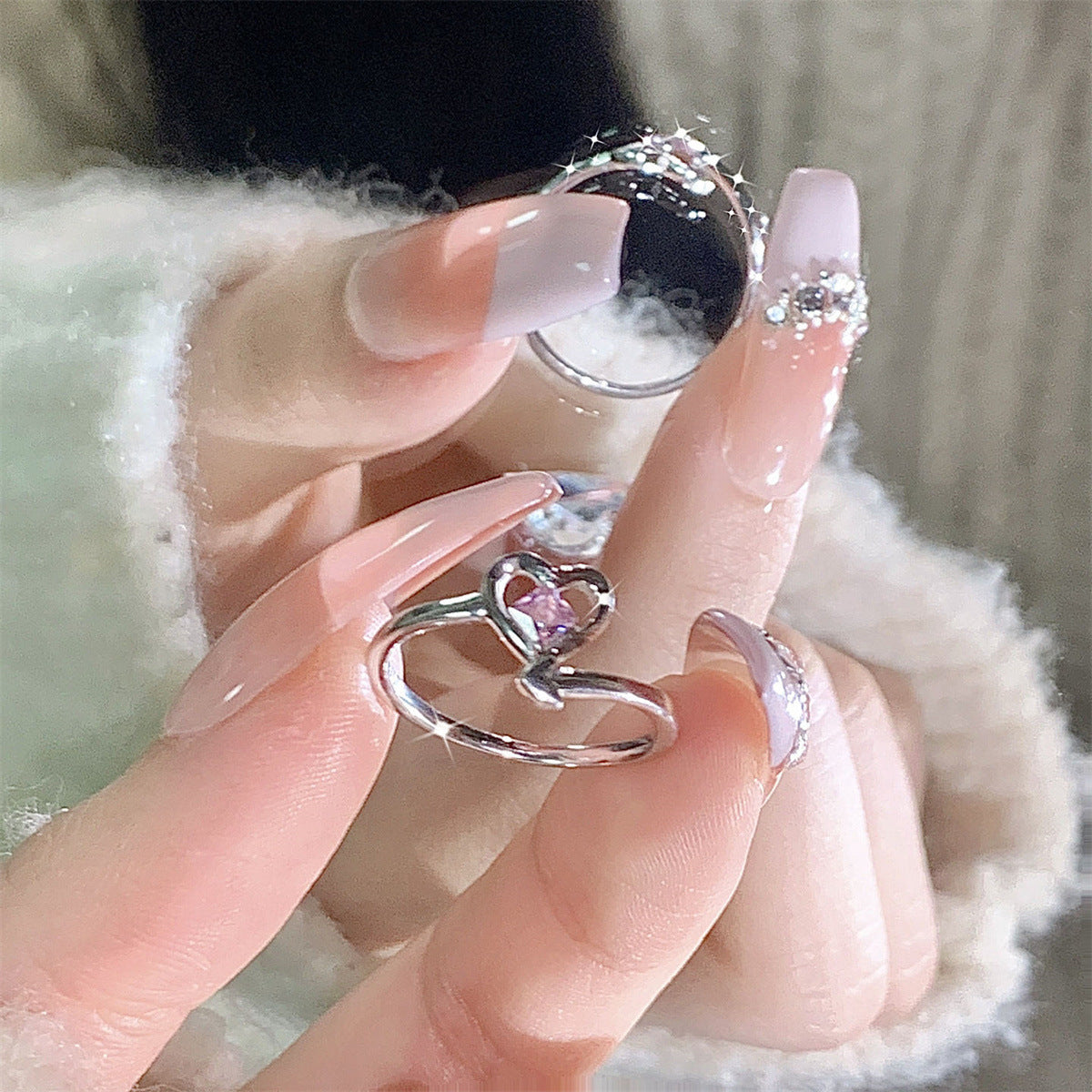 Love Simple Female Design Style Light Luxury High Sense Personalized Rings