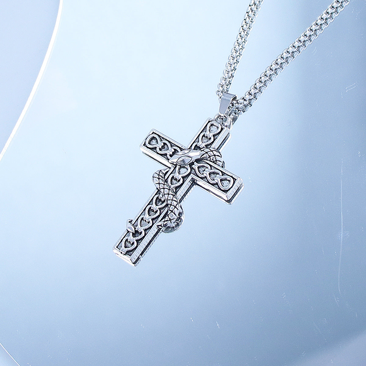 Pearl Cross Versatile Hip Hop Trend Long Necklace