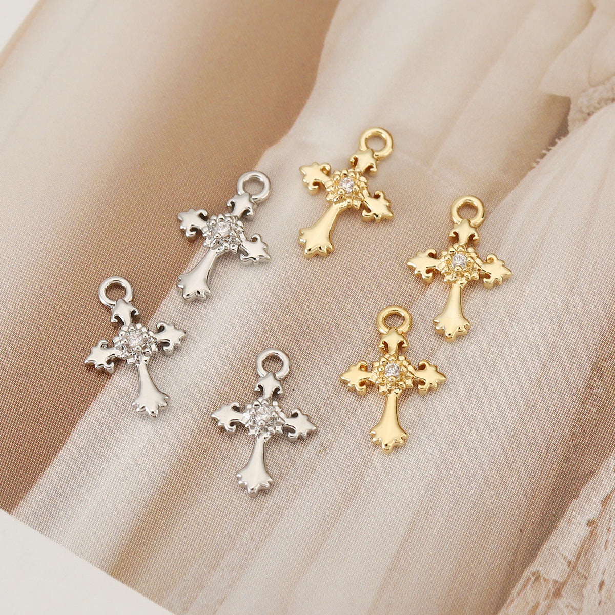 Cool Attractive Zircon Color Retaining Cross Jewelry Accessories