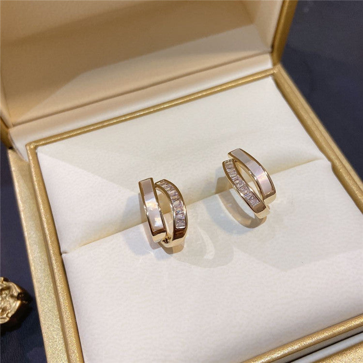 Women's Micro Inlaid Zircon Super Fairy Simple Small Stud Earrings