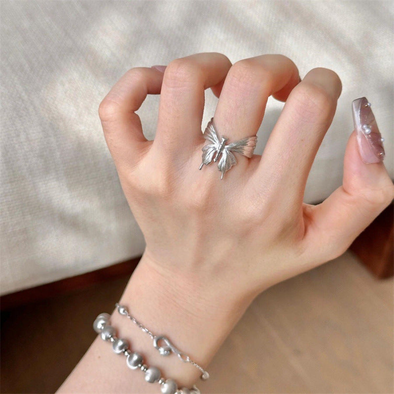 Women's Sier Simple Light Luxury High-grade Index Finger Open Rings