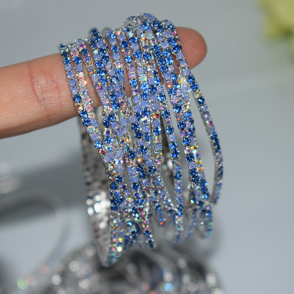 Single Row Rhinestone Thin Stretch Full Bracelets