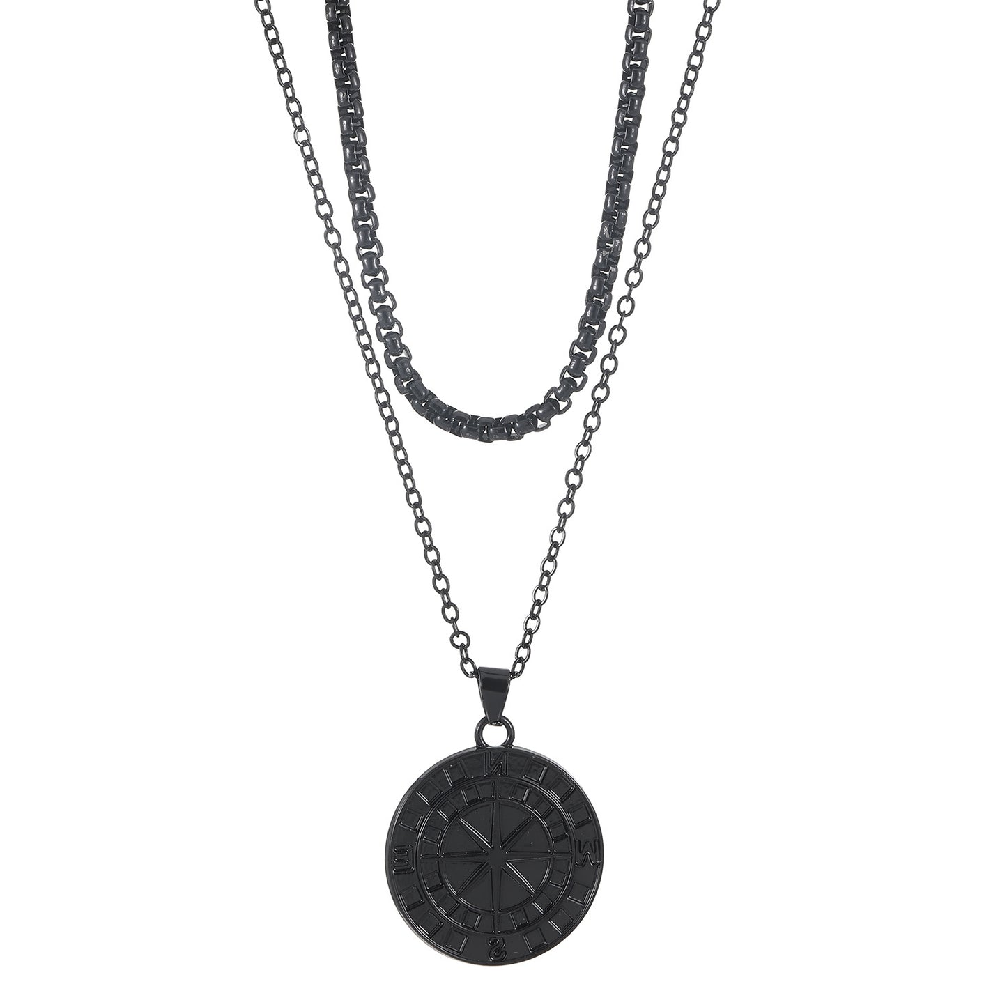 Women's Hip Hop Twin Double Layer Coin Necklaces