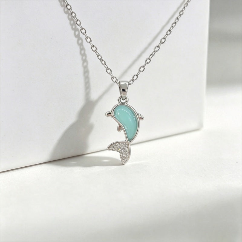 Luxury Copper Micro Female Swan Love Ocean Series Necklace