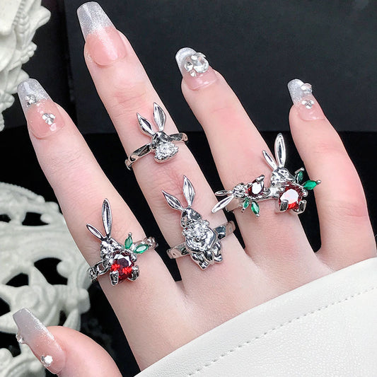 Women's High-grade Sweet Cool Rabbit Open Irregular Light Luxury Rings