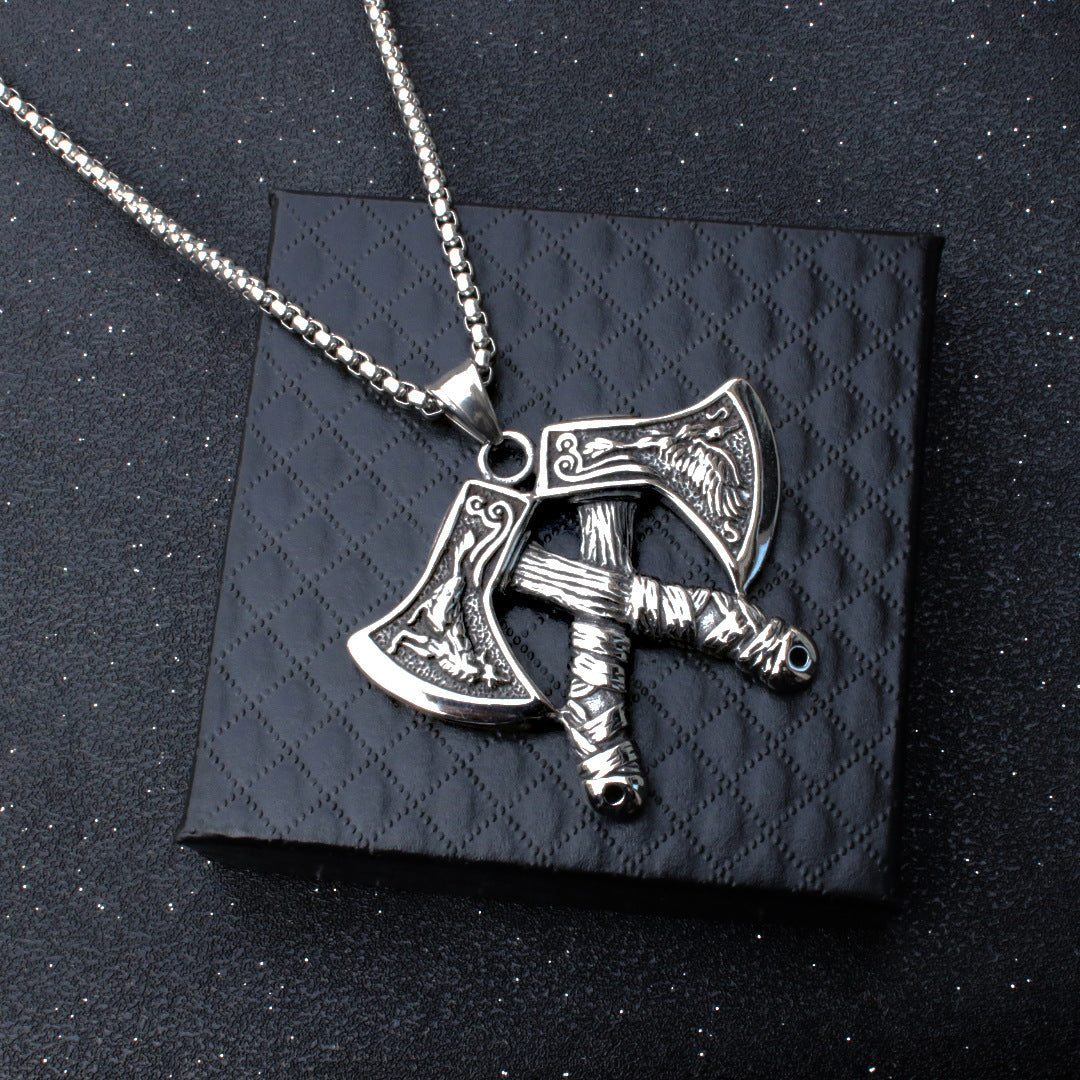 Popular Ornament Vintage Viking Boys Titanium Steel Necklaces