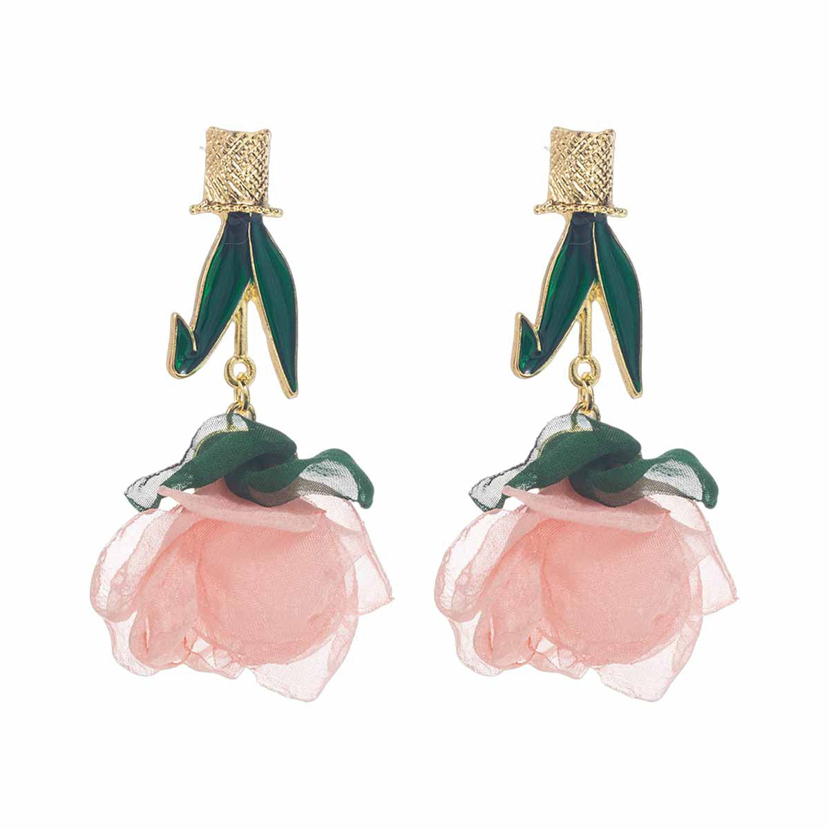 Women's Vacation Style Enamel Color Flower Pearl Light Luxury High-grade Earrings