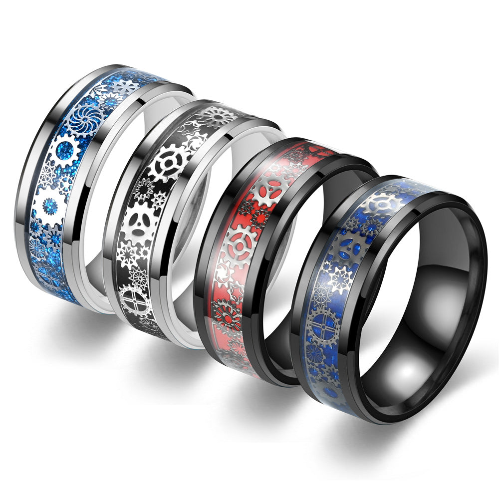 Fashion Personality Punk Gear Wheel Drop Rings