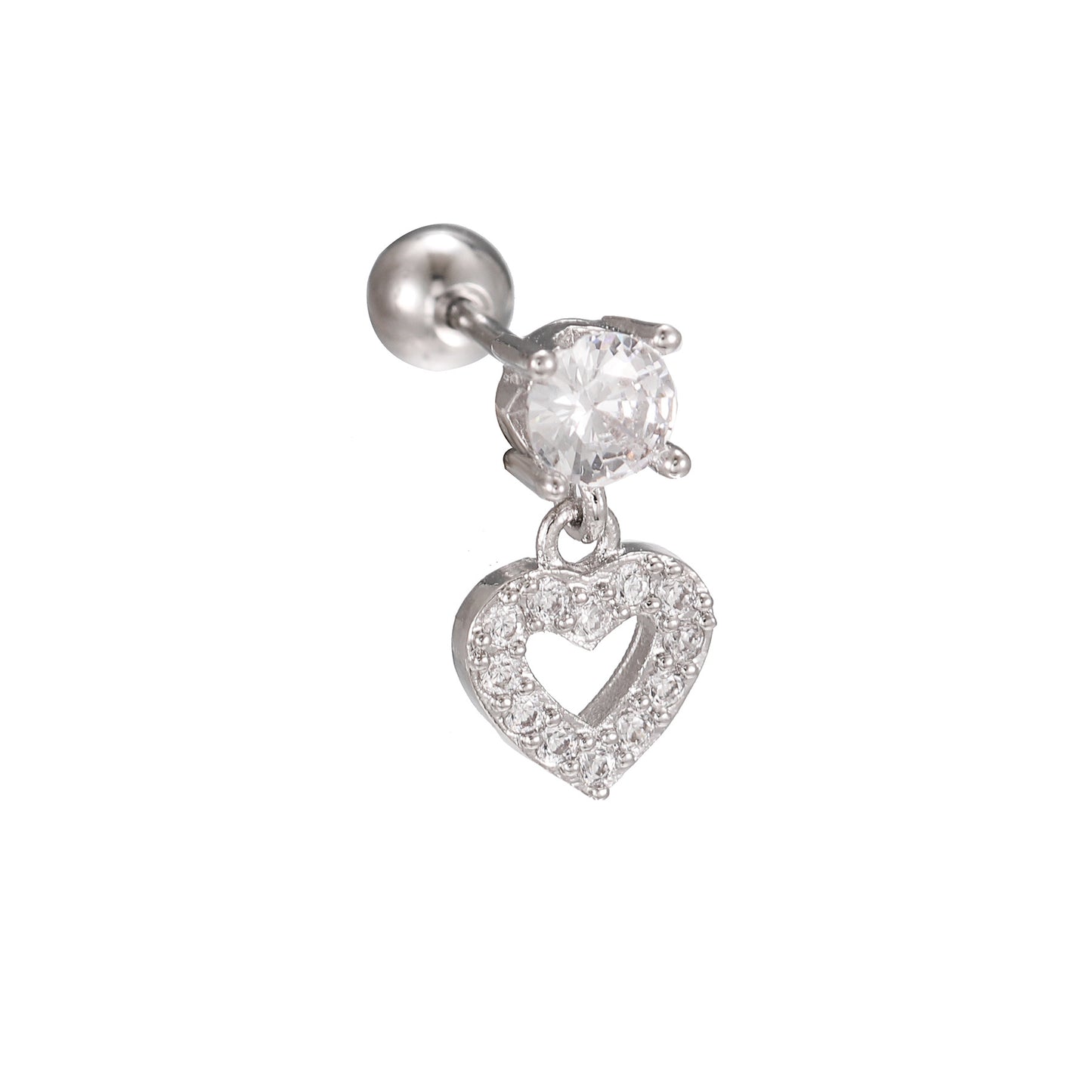 Love Heart Micro Inlaid Zircon Trendy Earrings