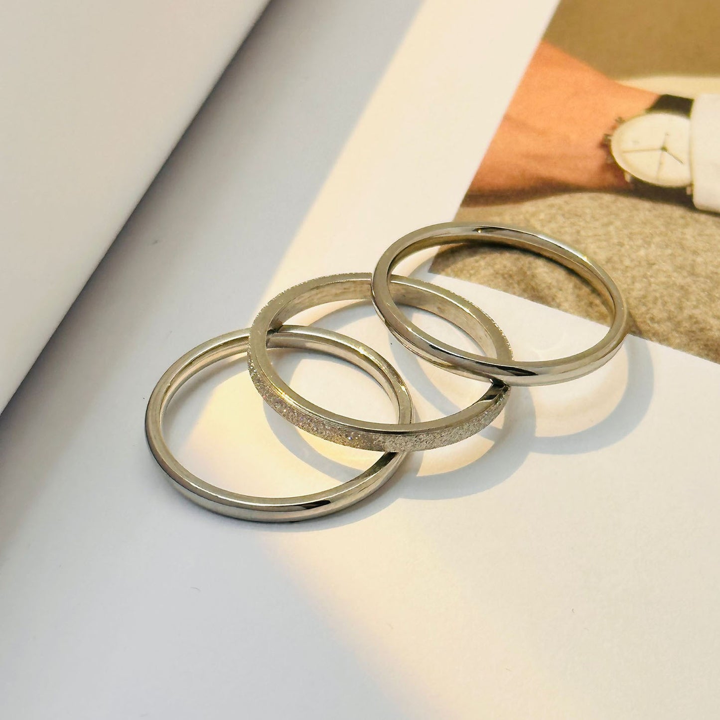 Titanium Steel No Fading Golden Index Bracelets