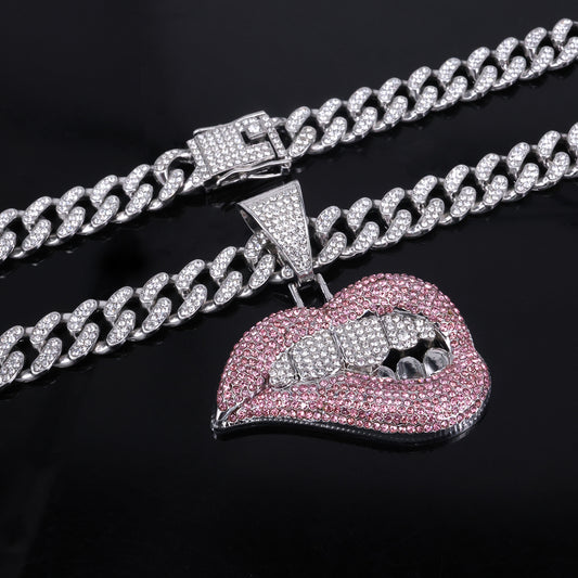 Men's Lips Diamond Single Domineering Cool Exaggerated Pendants