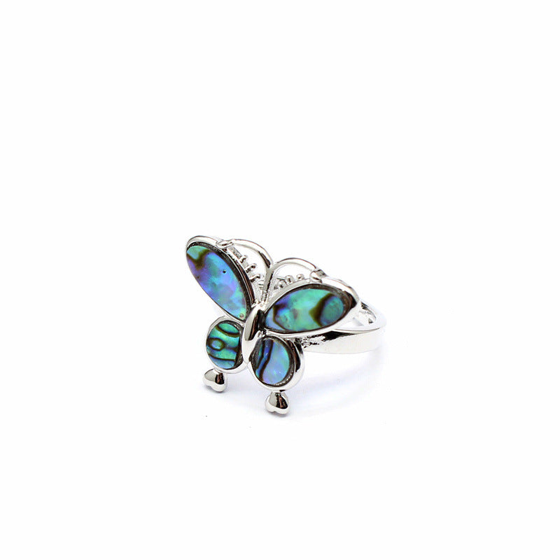 Zealand Abalone Shell Small Turtle Butterfly Rings
