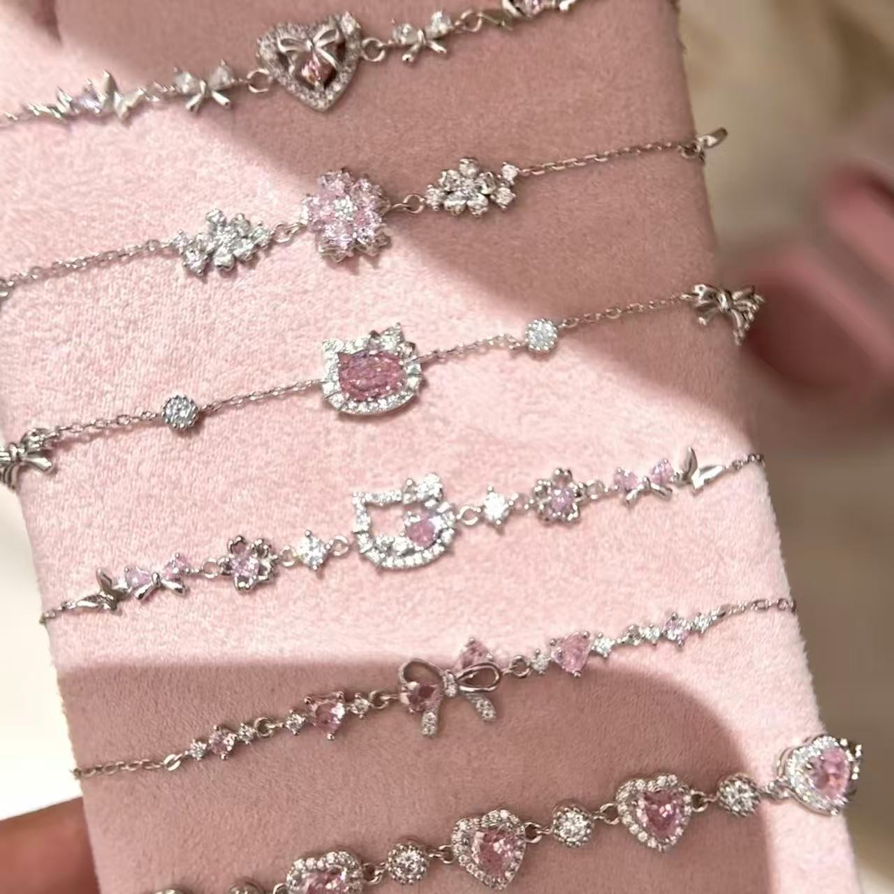 Sweet Pink Zircon Korean Artsy Light Bracelet