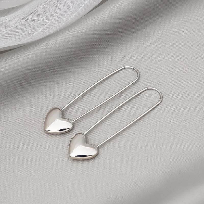 Heart Personalized Cold Style Peach Simple Long Earrings