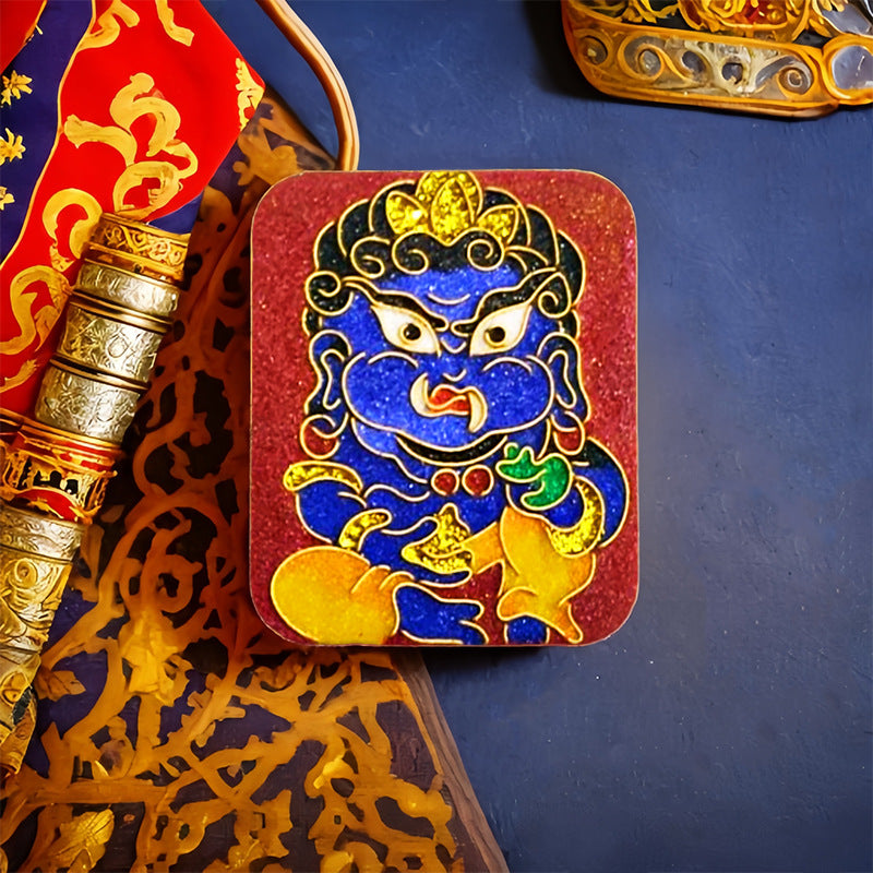 Brass Five Master Buddha Hand Painted Pendants