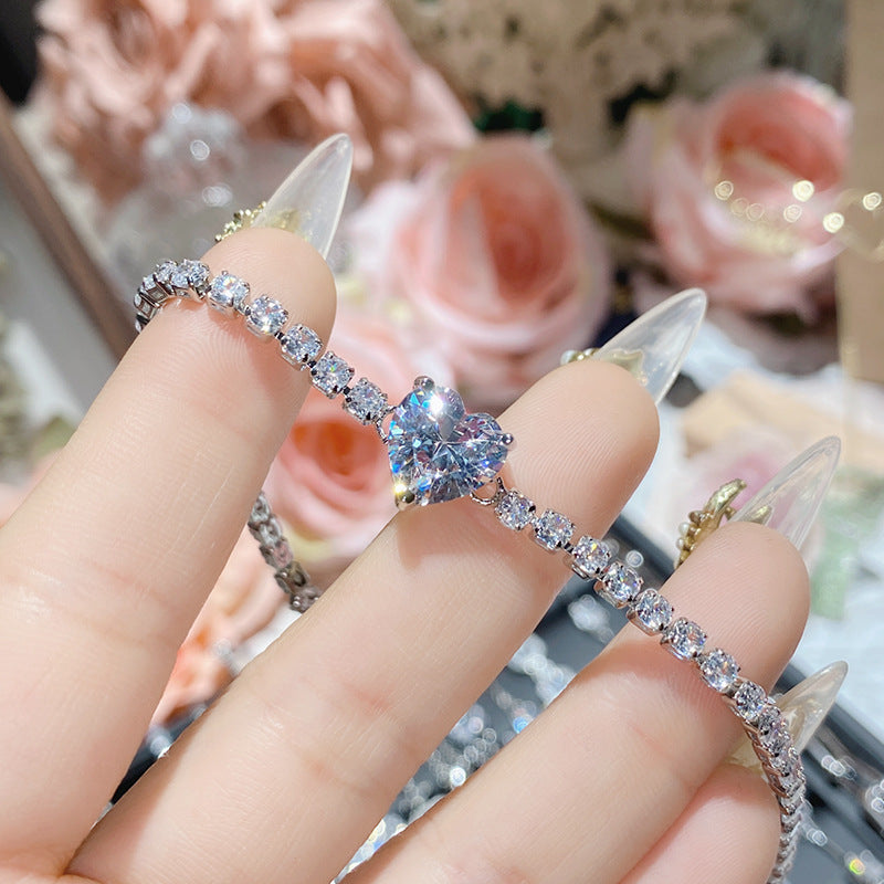Camellia Bright Luminous Platinum Series Plated Zircon Super Flash Light Bracelet