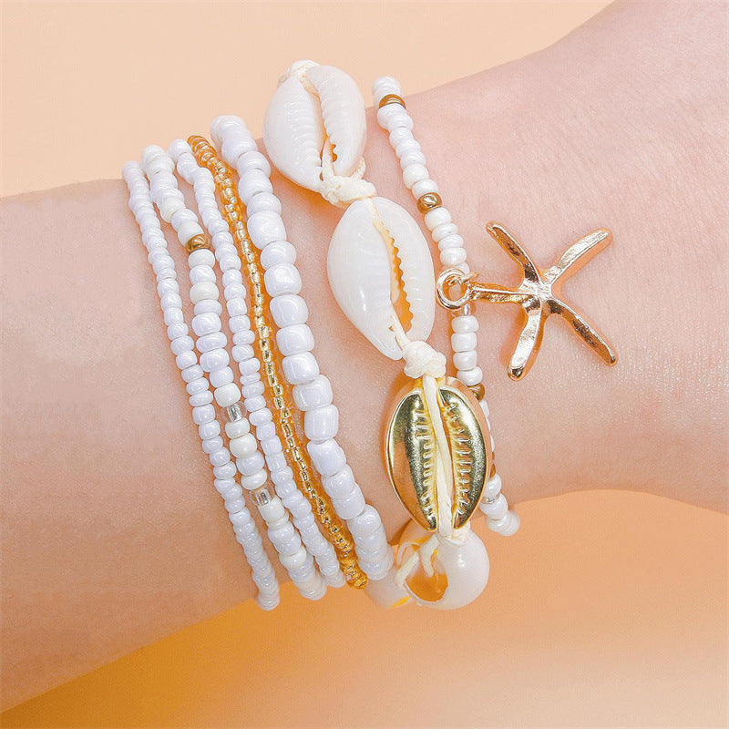 Beach Style Starfish Bead Shell Anklet Bracelets