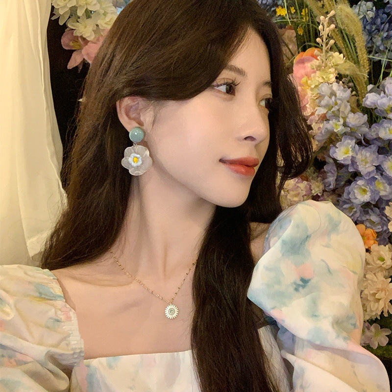 Flower Female Sweet Gentle Cute Ear Stud Earrings
