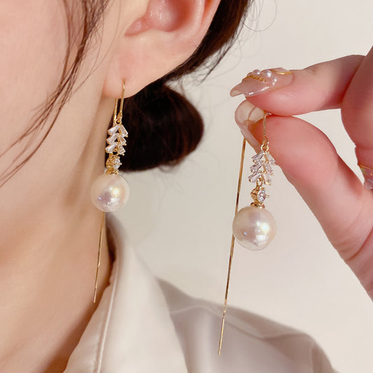 Minority Design Light Luxury Versatile Fashion Lines Exquisite Micro Inlay Earrings