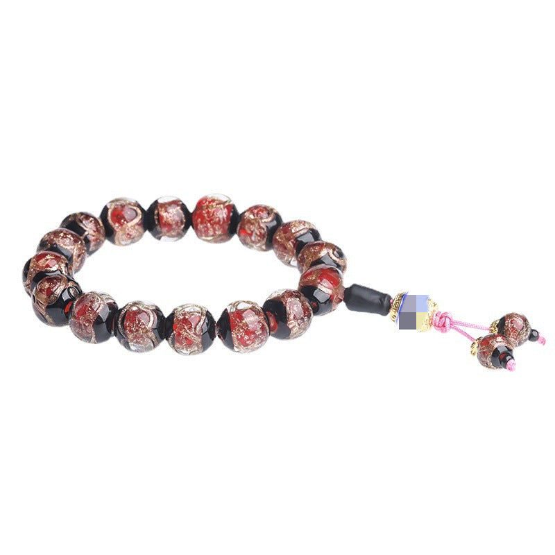 Women's & Men's Broadcast Fragrant Gray Colored Glaze Round Bracelet