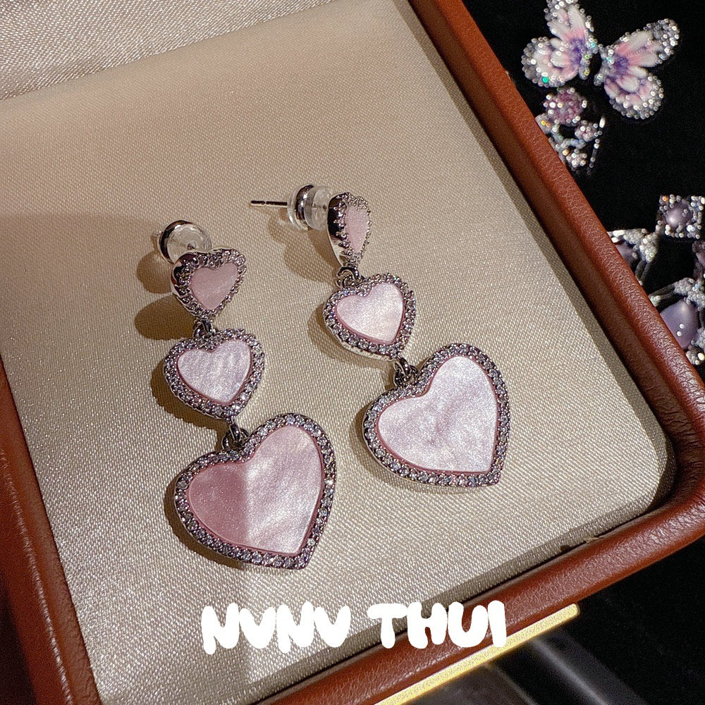 Fragrance Drip Glazed Butterfly Gem Rich Woman Colorful Flowers Rhinestone Earrings