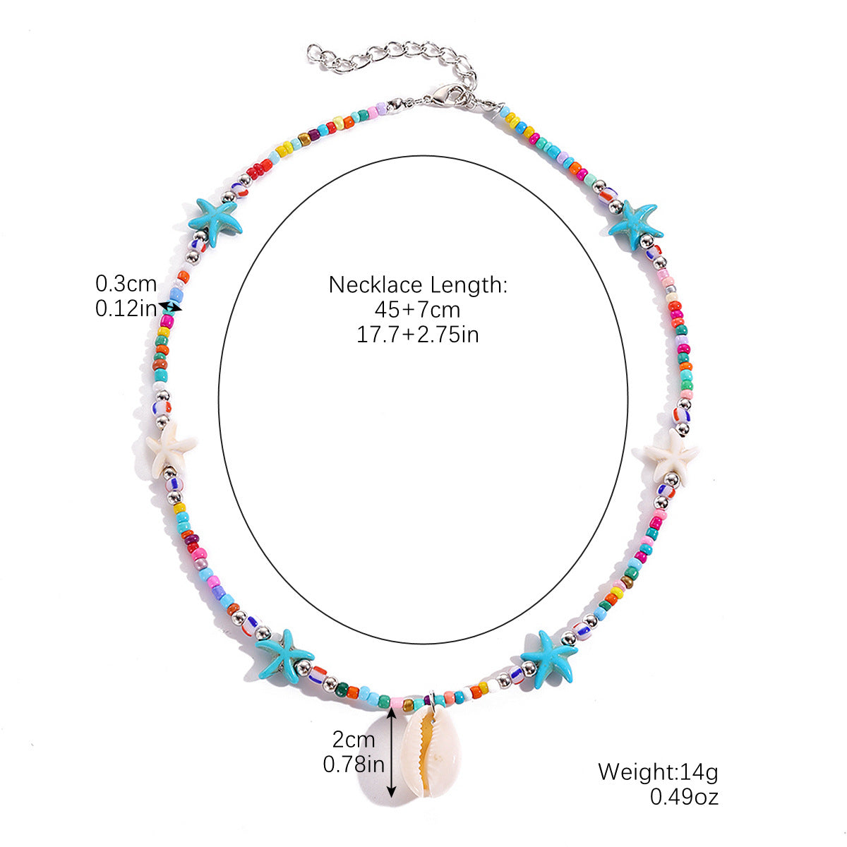 Summer Bohemian High-grade Beaded Shell Colorful Necklaces