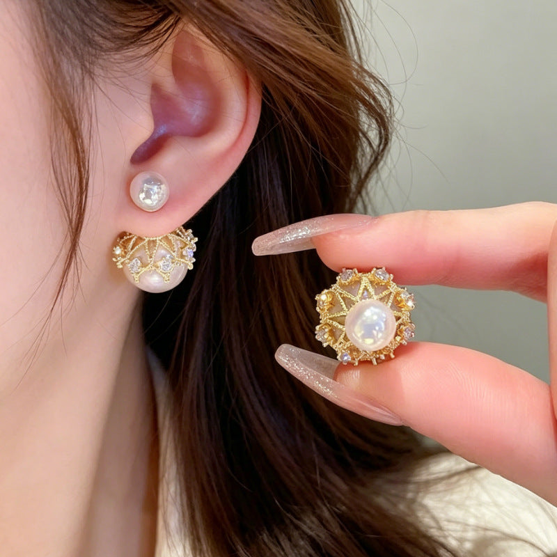 Luxury Fashion Temperament Wild Ear Diamond Mermaid Stud Earrings