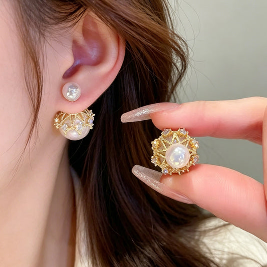 Luxury Fashion Temperament Wild Ear Diamond Mermaid Stud Earrings