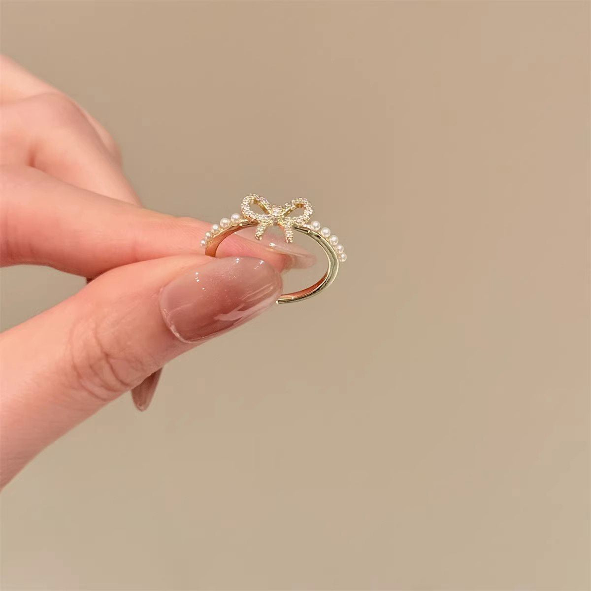Zircon Simple Female Opening Adjustable Index Finger Light Luxury Rings