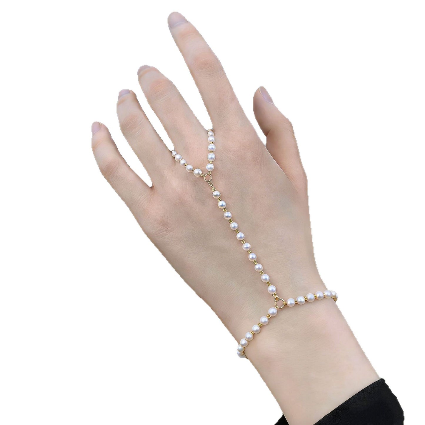 Fashion Lady Gold Finger Chain Butterfly Bracelet