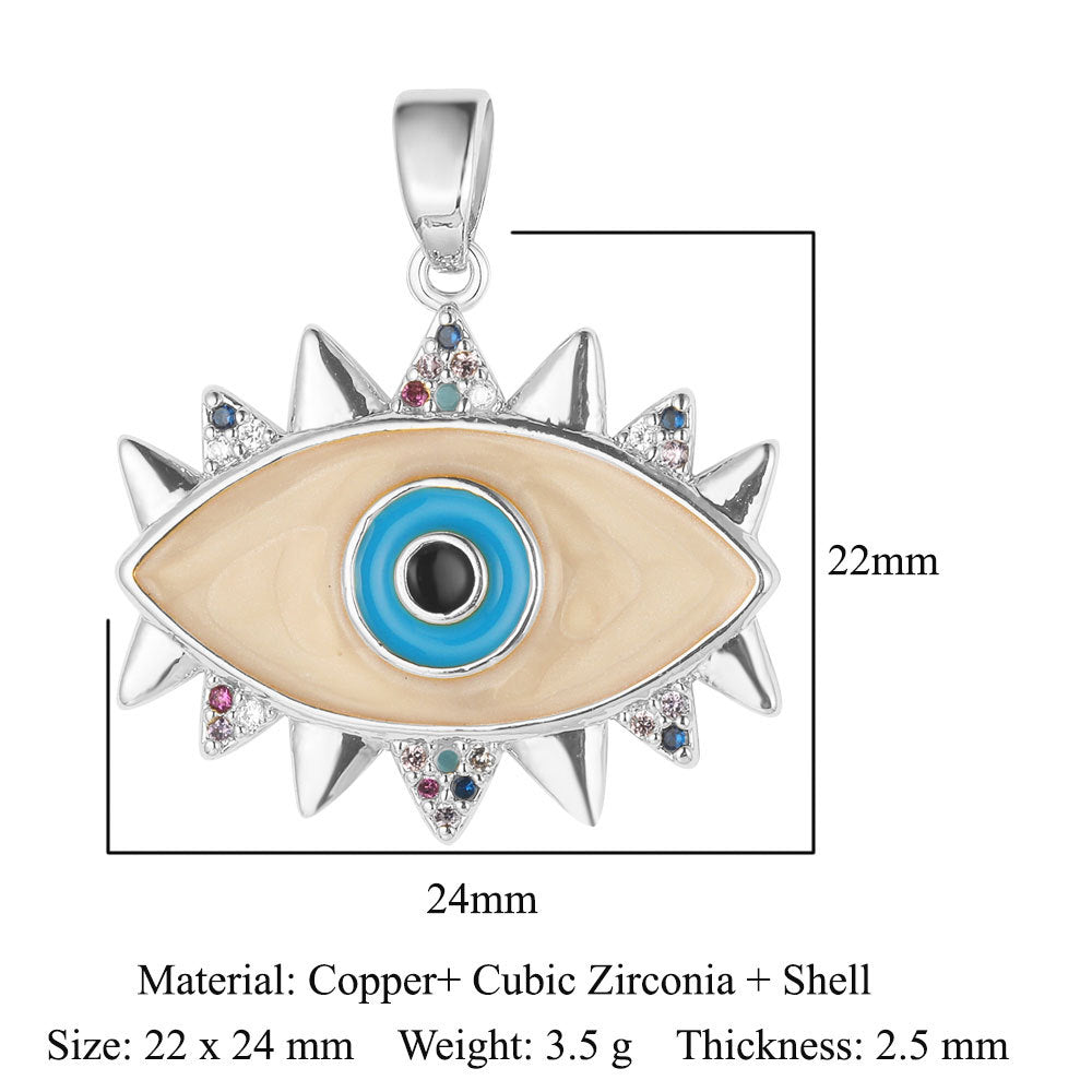 Rose Copper Zircon Crown Love Eyes Pendants