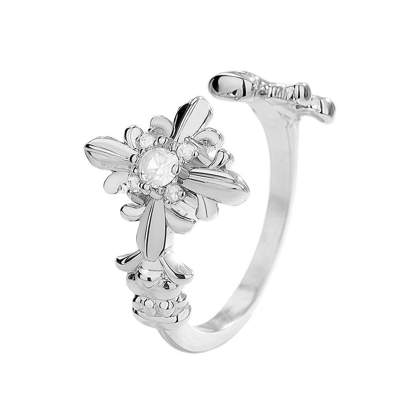 Key Zircon Cold Unisex Style Diamond Ring
