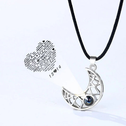 Women's & Men's Love Sun Moon Couple Projection One Necklace