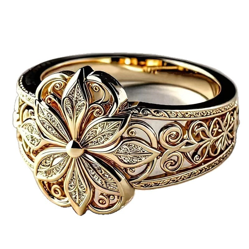 Butterfly Niche Design Mori Style Carved Artistic Temperament Ring