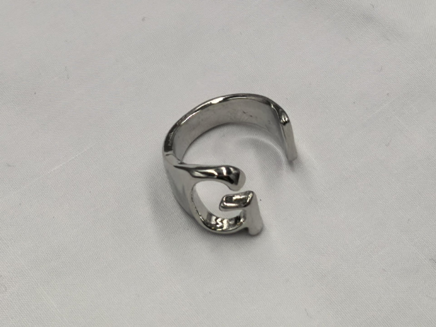 Style Open Glossy Letters Niche Design Metal Ring
