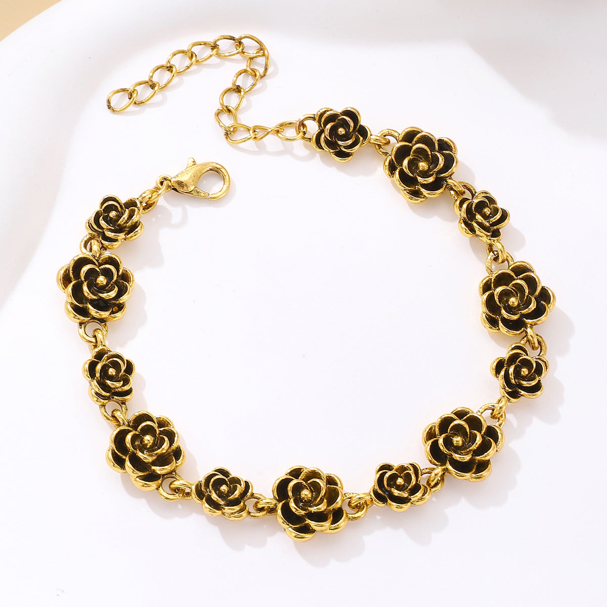 Distressed Rose Female Style Design Alloy Bracelets