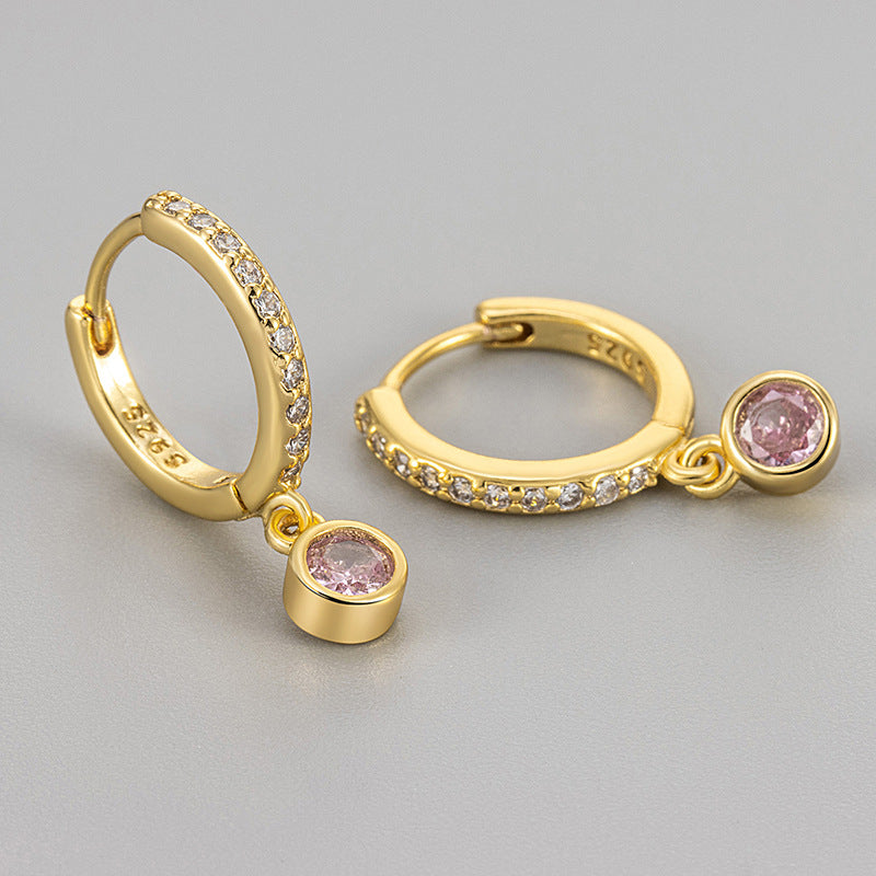 Pattern Round Zircon Simple Elegant Trendy Ear Buckle
