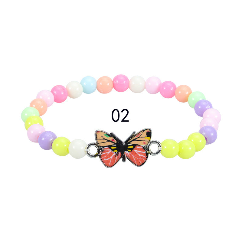 Children's Colorful Beaded Cute Butterfly Kindergarten Birthday Bracelets