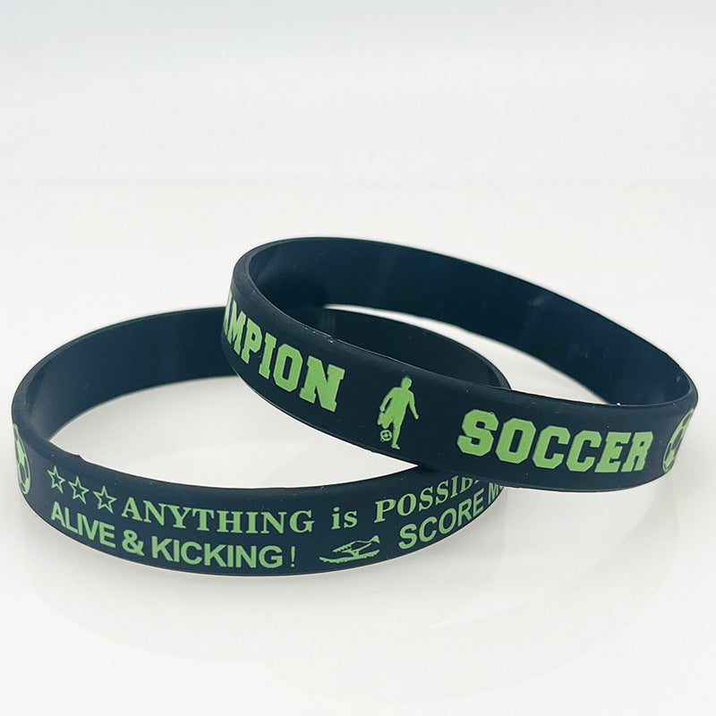 Football Silicone Sports Party Rubber Wrist Band Group Competition Fans Bracelet