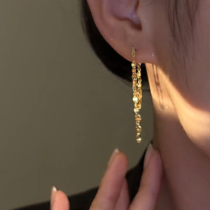 Women's Sier Pin Chain Tassel To Make Big Ear Line