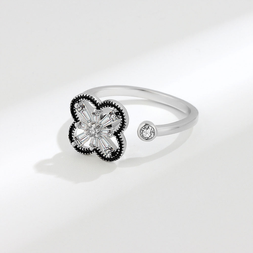 Valentine's Day Gift Flower Zircon Rotatable Ring
