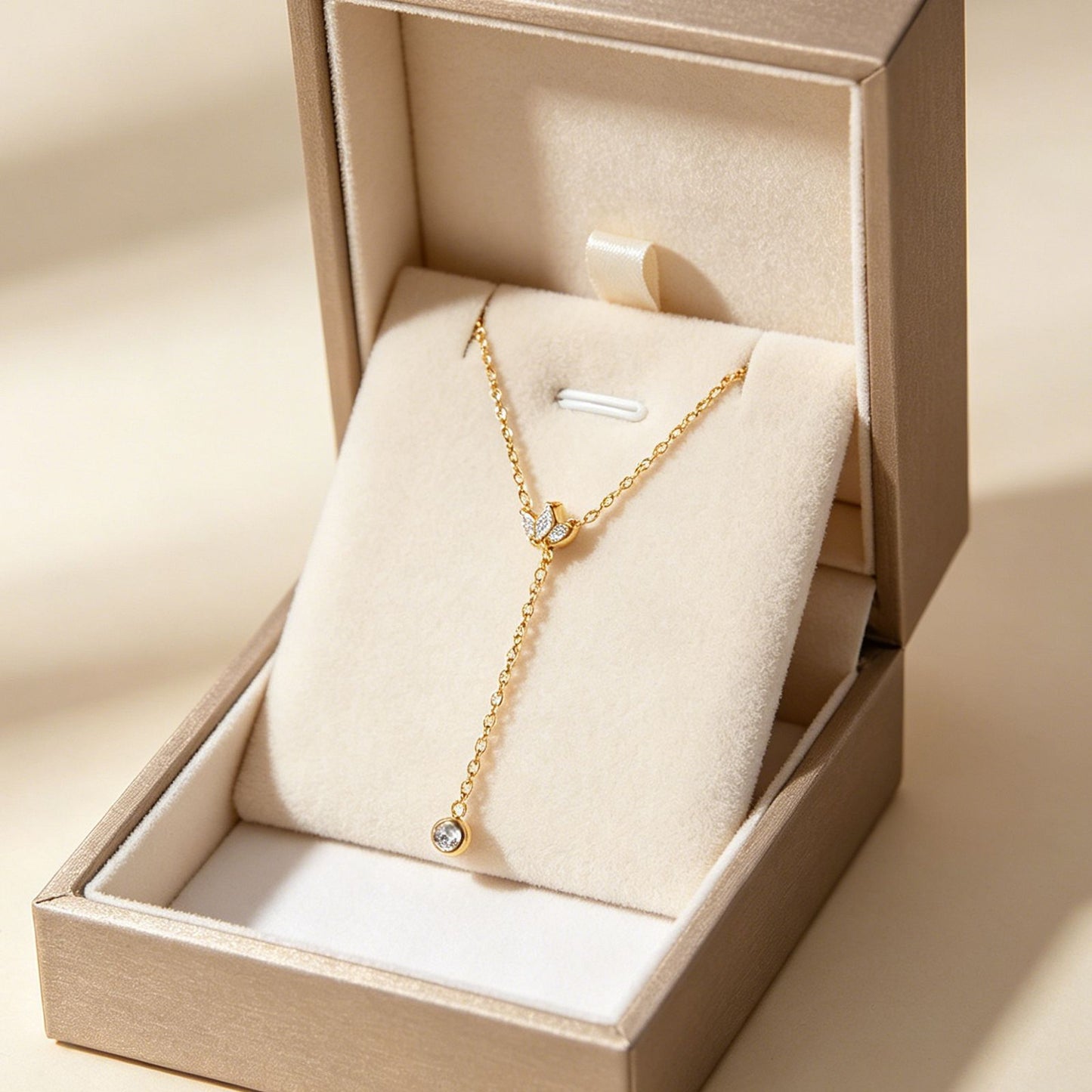 Women's Fine Fashion Titanium Steel Gold Single Crown White Zircon Necklaces