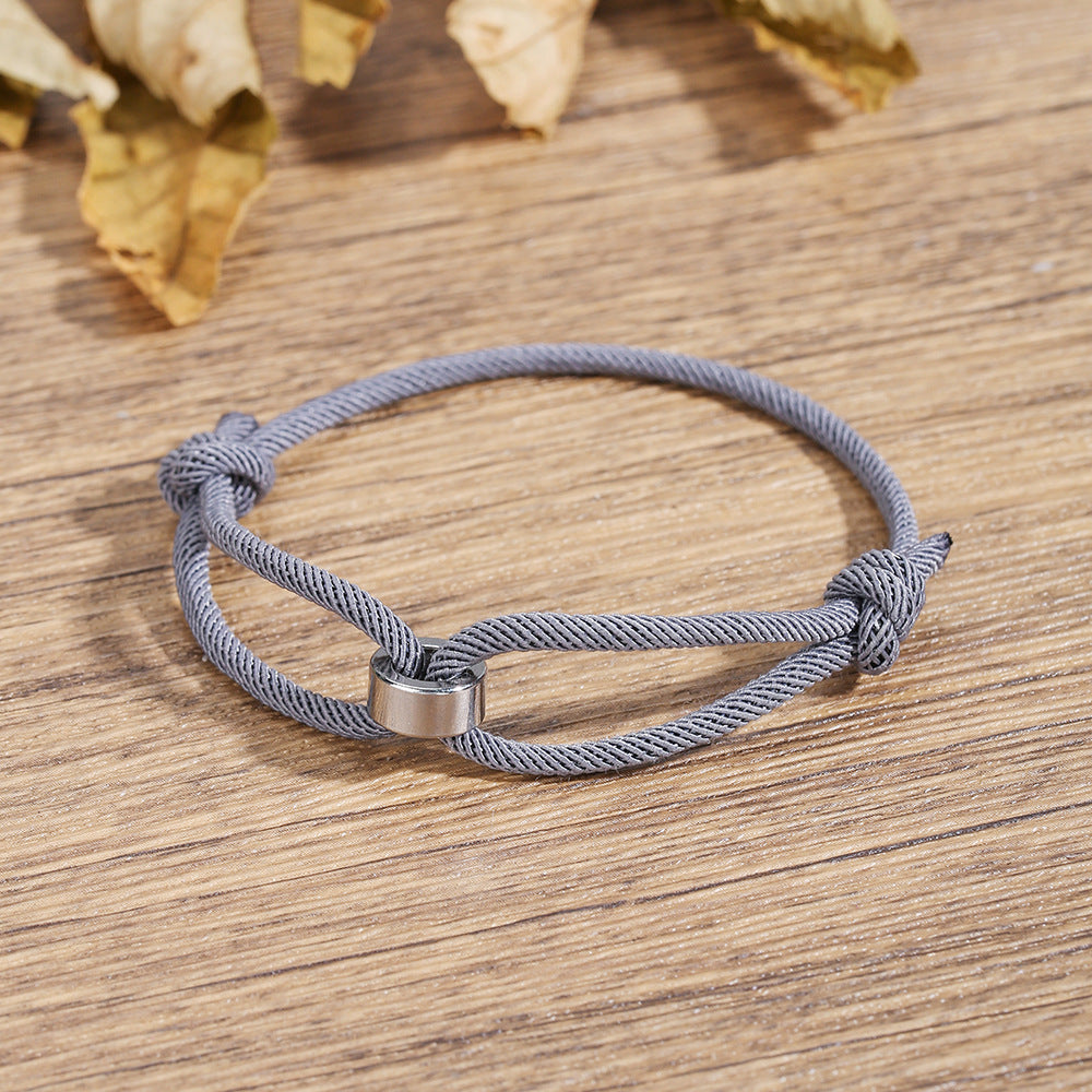 Men's Milan Rope Sliding Adjustable Braided Winding Chain Stainless Bracelets