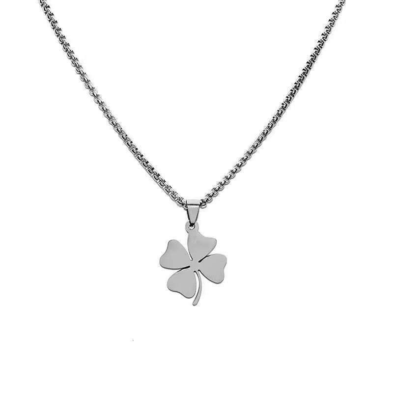 Stainless Steel Lucky Four-leaf Clover Simple Necklaces