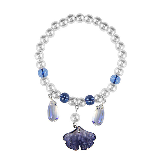 Ink Blue Pearl Antique Traditional Han Necklace