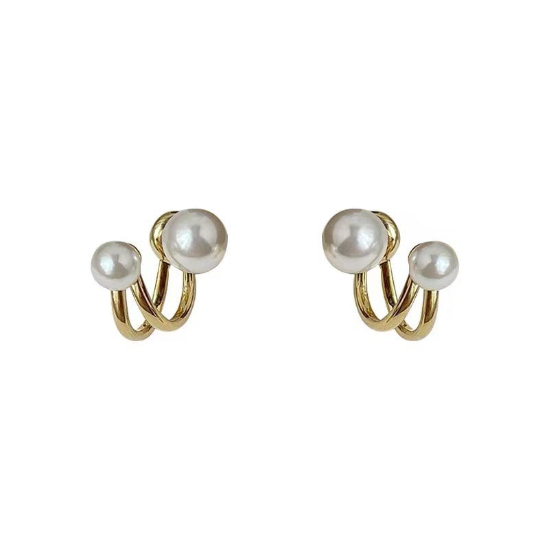 Women's Pearl Sterling Sier Style Geometric Fresh Earrings