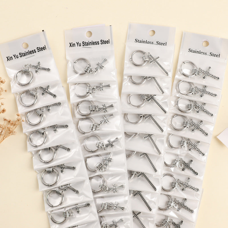 Men's Titanium Steel Trendy Cool Punk Female Creative Earrings