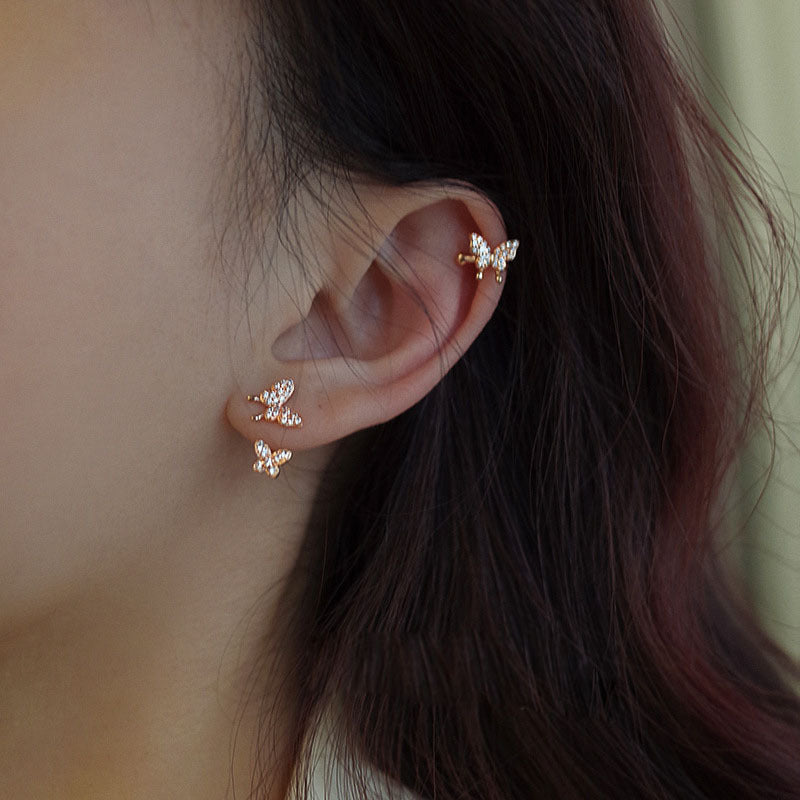 One Style For On Back Of Ear Butterfly Refined Simple Earrings
